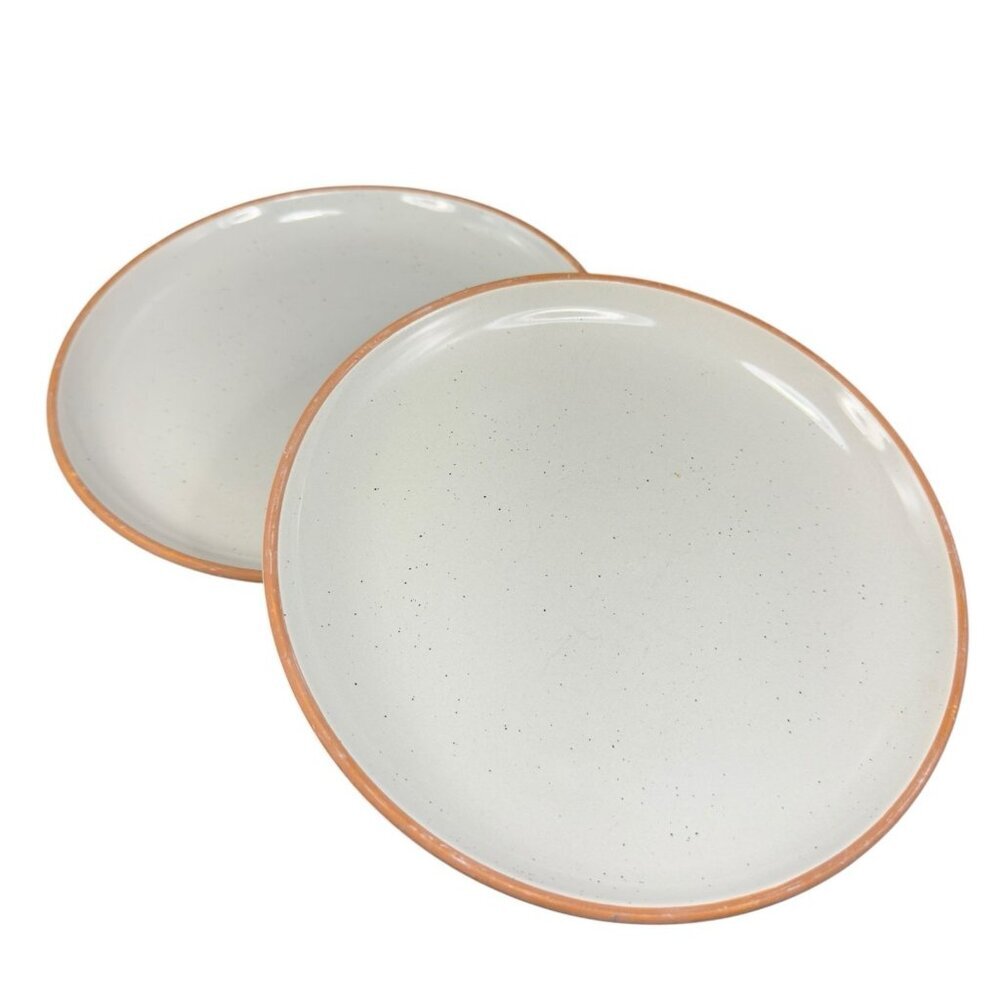 Mora‎ Ceramics Hit Pause Claymens Ceramic Dish Plate Set 2 Plates Dishes 8inch